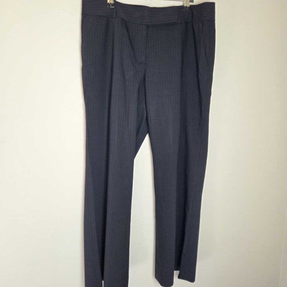 Ann Taylor Black Pinstripe Dress Pants